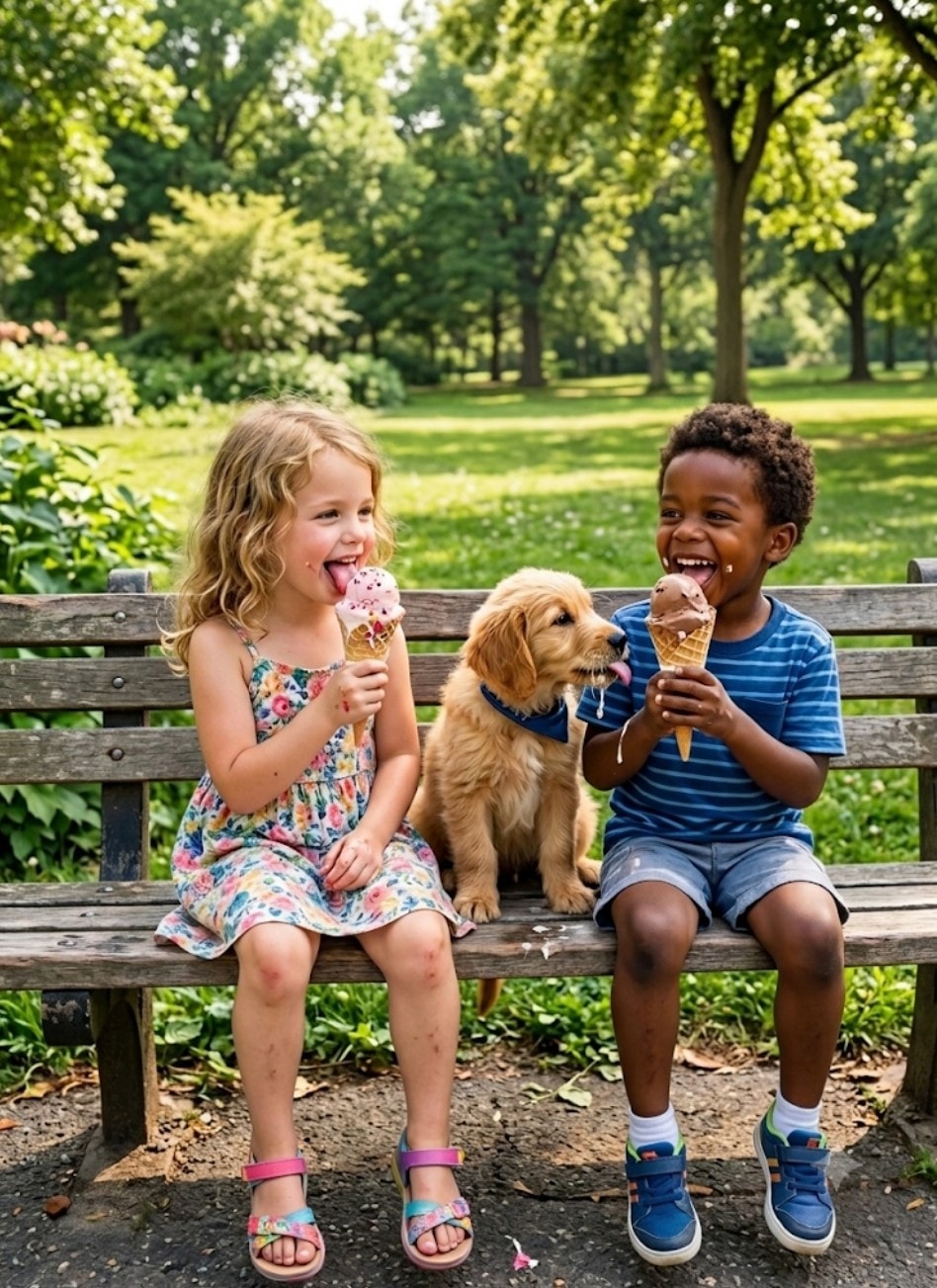 Families enjoying Sunset Slush treats together